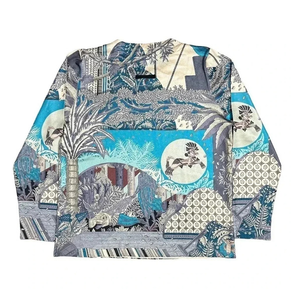 Vintage JPG Jean Paul Gaultier Japan Silk Blend All Over Print T Shirt Mens 40 - Picture 2 of 10